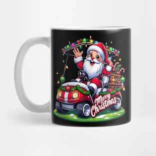 Santa Claus Golf Cart - Merry Christmas Festive - Xmas Holiday Mug